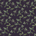 Woodland Holly Purple Cotton Satin Fabric