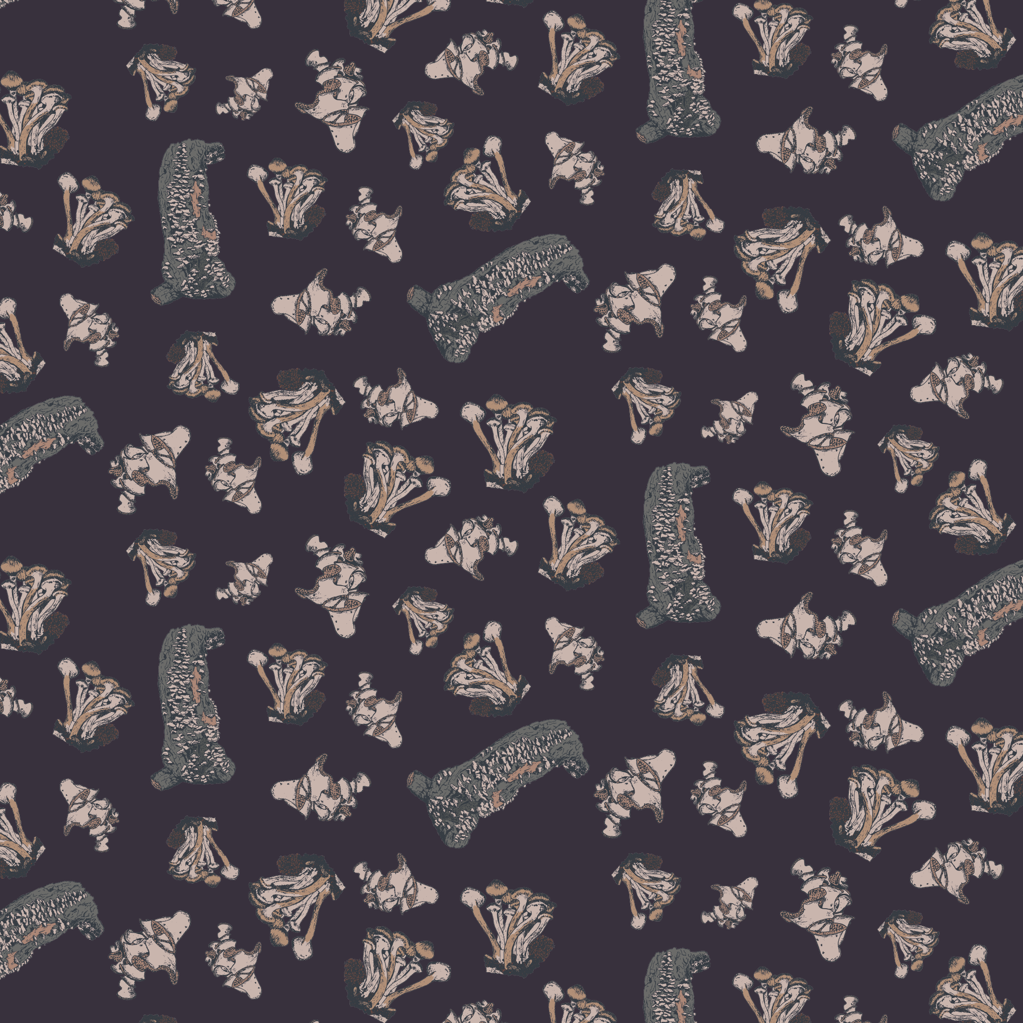 Woodland Collection Mushrooms Design Licence