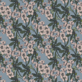Blue Hellebores Woodland Cotton-Linen Fabric