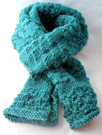 Teal Textured Handmade Huggable Soft Knitted Scarf