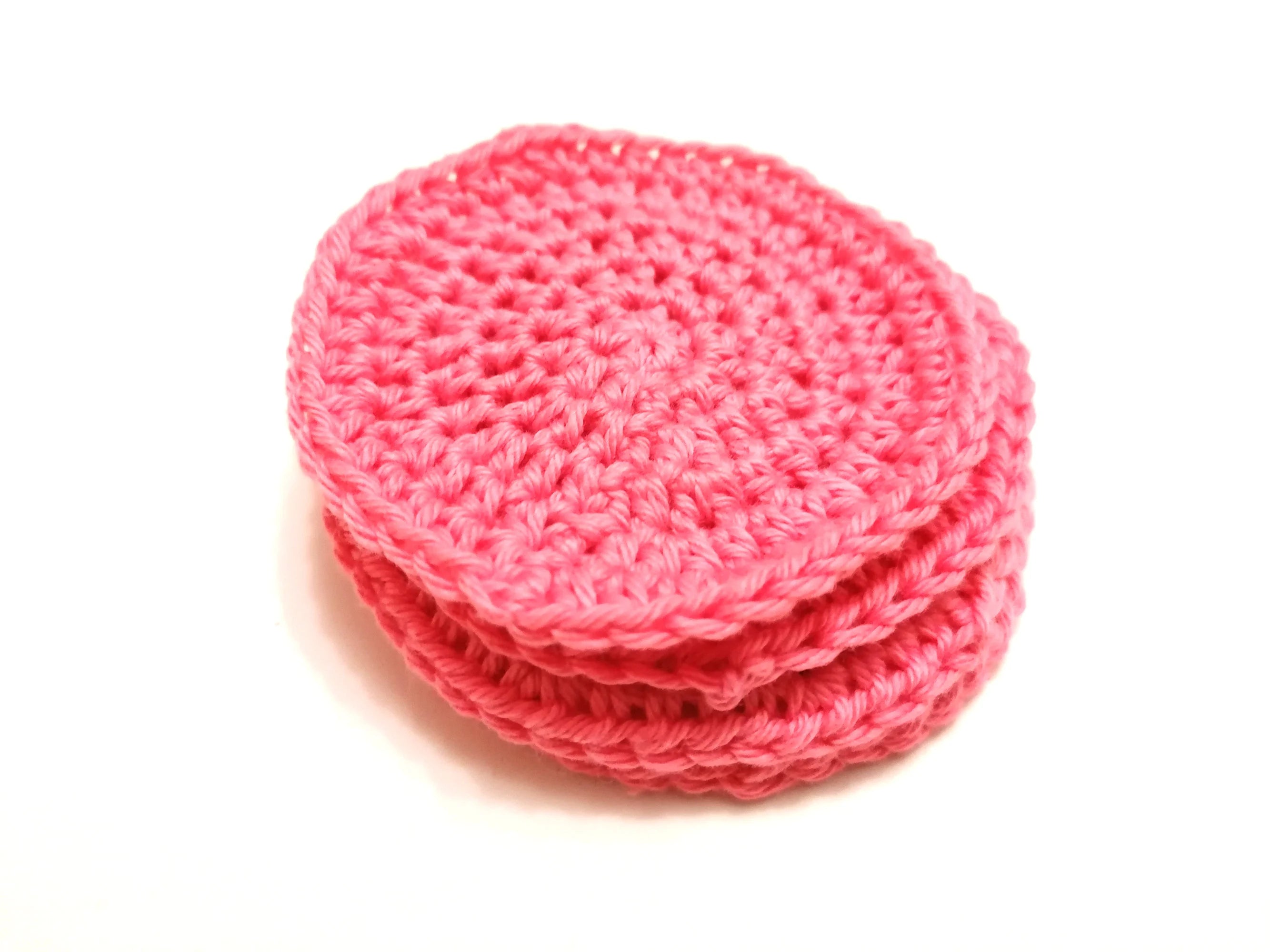 Bubblegum Pink Reusable 100% Cotton Crochet Face Cloth Washcloths Set of 5
