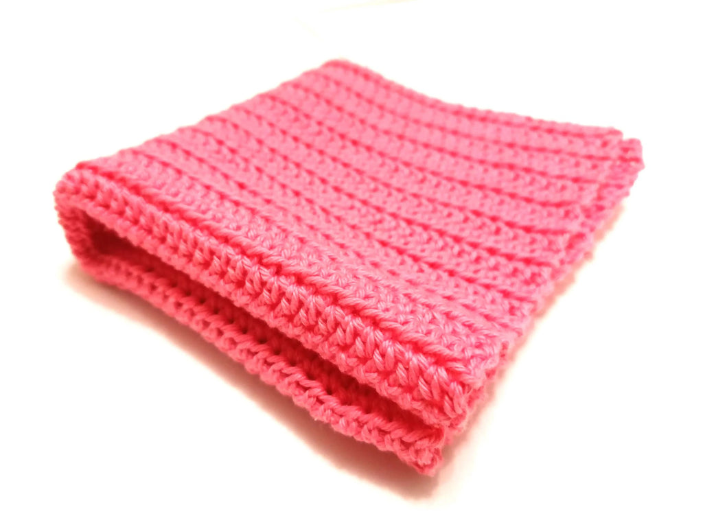 Bubblegum Pink Reusable 100% Cotton Crochet Face Cloth Washcloth