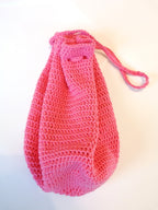 Bubblegum Pink 100% Cotton Washable Crochet Washbag
