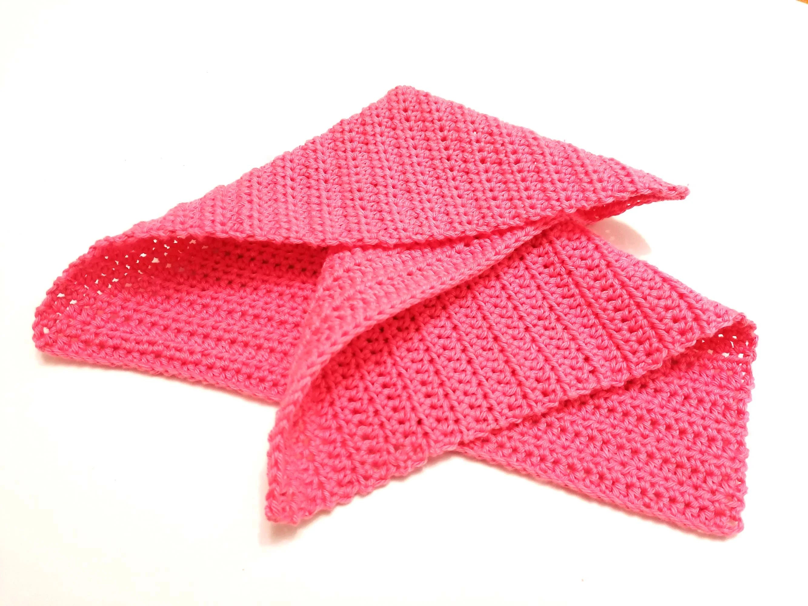 Bubblegum Pink Reusable 100% Cotton Crochet Face Cloth Washcloth