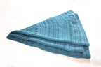 Handcrafted Light Blue Textured Cotton Circular Crochet Blanket